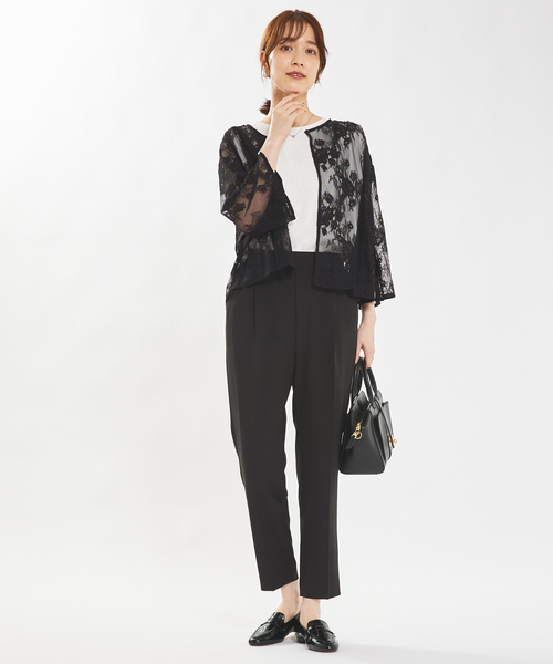 abahouse mavie（アバハウスマヴィ）の「【セットアップ対応/エニデイカセット】レースボレロブラウス/シアートップス/セミオケ（シャツ/ブラウス・レディース・ブラック/アイボリー/グレイッシュブルー・フリー）」の14枚目の写真