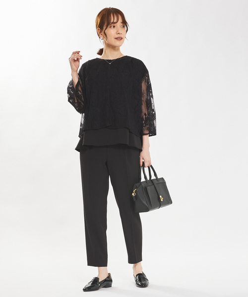 abahouse mavie（アバハウスマヴィ）の「【セットアップ対応/エニデイカセット】レースボレロブラウス/シアートップス/セミオケ（シャツ/ブラウス・レディース・ブラック/アイボリー/グレイッシュブルー・フリー）」の15枚目の写真