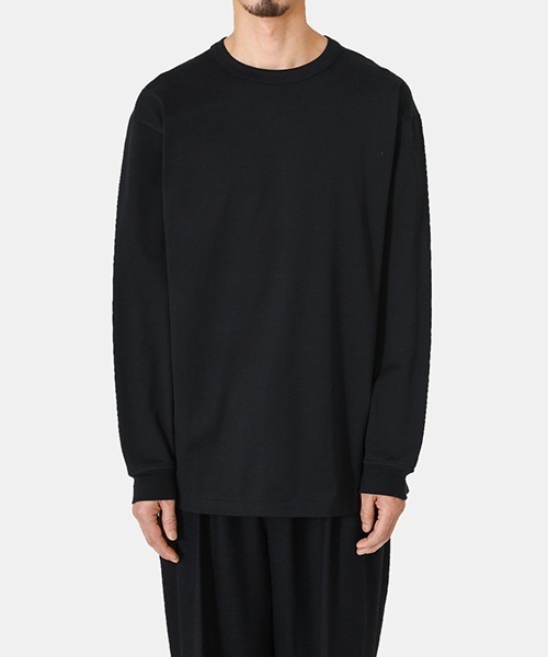 WEWILL（ウィーウィル）の「WEWILL / ウィーウィル：CUFF LS T-SHIRT：W-012-8004[COR]（Tシャツ/カットソー・メンズ・ブラック・3/2）」の6枚目の写真