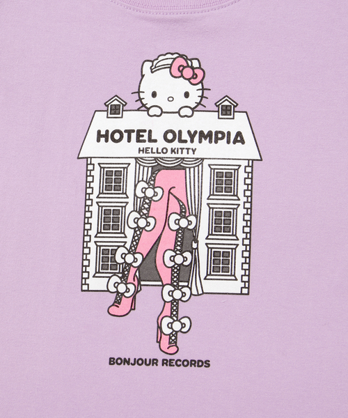 HOTEL OLYMPIA(ホテルオランピア)の「【Hotel Olympia × Hello Kitty/ホテルオランピア × ハローキティ】 Kids Tee キッズショートスリーブTシャツ(Tシャツ/カットソー・キッズ・パープル/グリーン・90/130/100)」の5枚目の写真