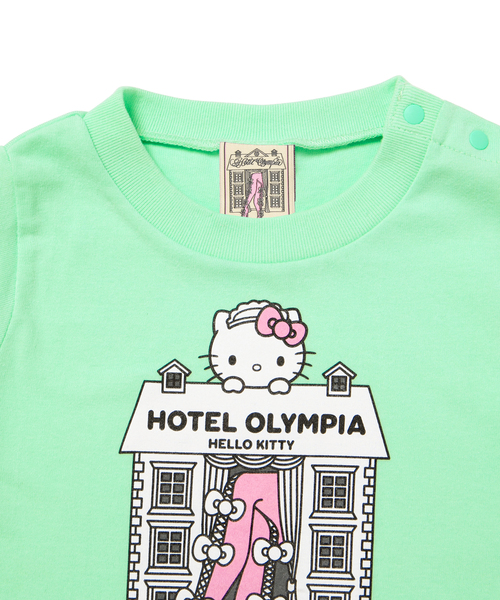 HOTEL OLYMPIA(ホテルオランピア)の「【Hotel Olympia × Hello Kitty/ホテルオランピア × ハローキティ】 Kids Tee キッズショートスリーブTシャツ(Tシャツ/カットソー・キッズ・パープル/グリーン・90/130/100)」の8枚目の写真