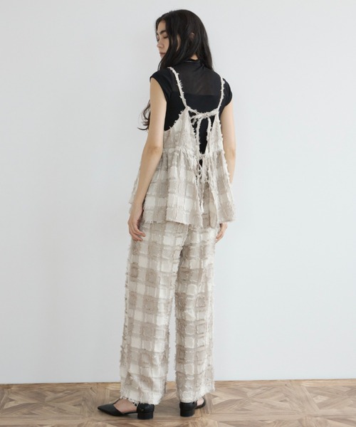 フリンジ付きマルチカラーレディースキャミソール 鍵編み フリンジ キャミソール クロシェ編み 水着 羽織 の通販