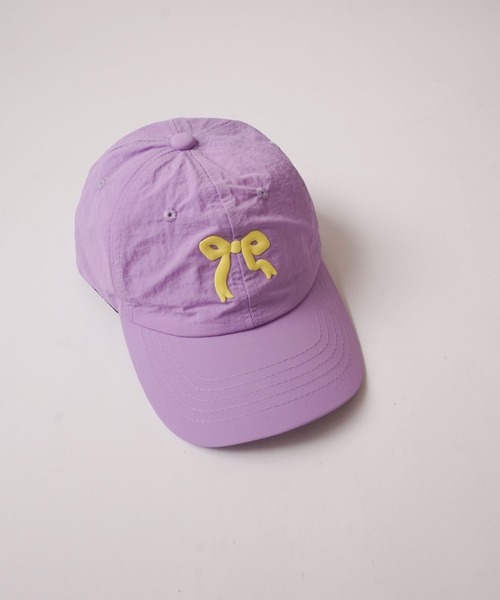 Bambin（ボンバン）の「【 Bambin / ボンバン 】 リボン デザイン カラー キャップ（キャップ・キッズ・アイボリー/エメラルド/ピンク/ダークベージュ/パープル/イエロー・FREE）」の5枚目の写真