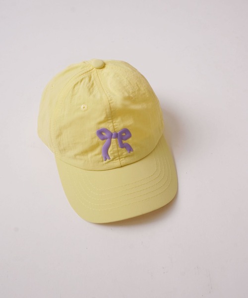 Bambin（ボンバン）の「【 Bambin / ボンバン 】 リボン デザイン カラー キャップ（キャップ・キッズ・アイボリー/エメラルド/ピンク/ダークベージュ/パープル/イエロー・FREE）」の6枚目の写真