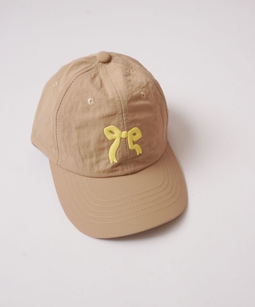 Bambin（ボンバン）の「【 Bambin / ボンバン 】 リボン デザイン カラー キャップ（キャップ・キッズ・アイボリー/エメラルド/ピンク/ダークベージュ/パープル/イエロー・FREE）」の3枚目の写真