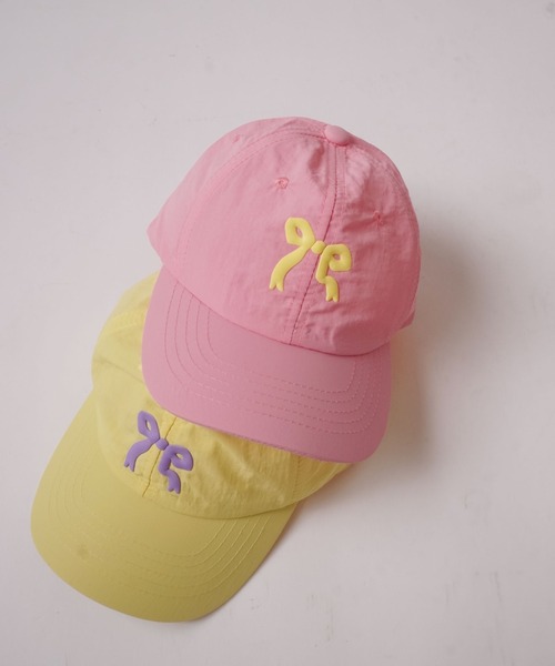 Bambin（ボンバン）の「【 Bambin / ボンバン 】 リボン デザイン カラー キャップ（キャップ・キッズ・アイボリー/エメラルド/ピンク/ダークベージュ/パープル/イエロー・FREE）」の18枚目の写真
