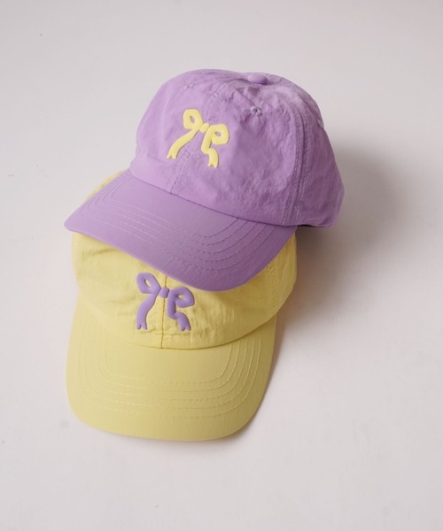 Bambin（ボンバン）の「【 Bambin / ボンバン 】 リボン デザイン カラー キャップ（キャップ・キッズ・アイボリー/エメラルド/ピンク/ダークベージュ/パープル/イエロー・FREE）」の16枚目の写真