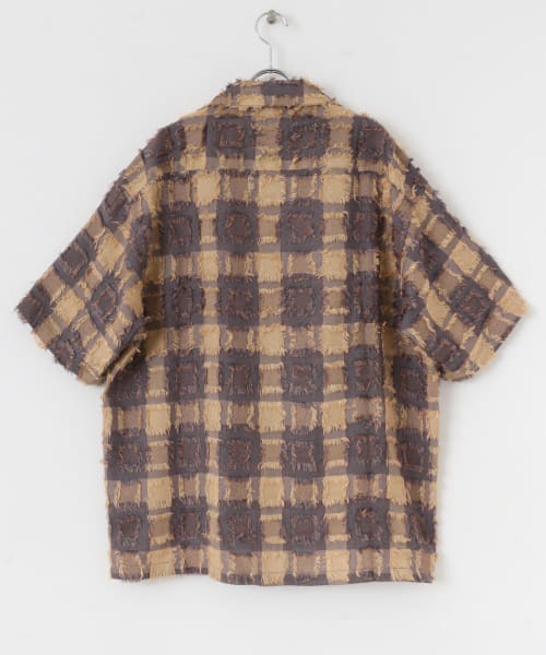 SENSE OF PLACE by URBAN RESEARCH（センスオブプレイスバイアーバンリサーチ）の「フリンジオープンカラーシャツ(5分袖)（シャツ/ブラウス・メンズ・パープル/アイボリー/ブラック・LARGE/MEDIUM）」の14枚目の写真