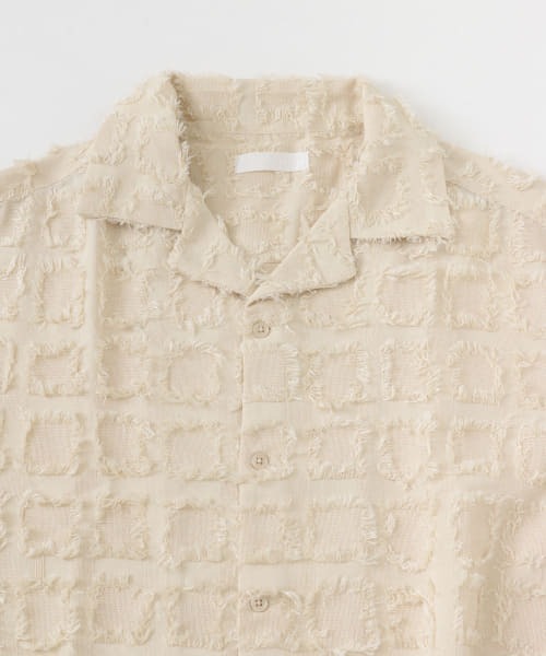 SENSE OF PLACE by URBAN RESEARCH（センスオブプレイスバイアーバンリサーチ）の「フリンジオープンカラーシャツ(5分袖)（シャツ/ブラウス・メンズ・パープル/アイボリー/ブラック・LARGE/MEDIUM）」の12枚目の写真