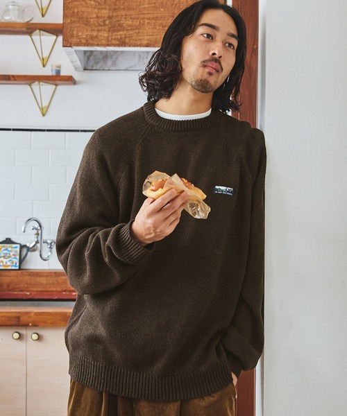 THE CRAFT CREW PRODUCTS（ザクラフトクループロダクツ）の「イージーケア ウォッシャブル ビッグシルエット ラグランスリーブクルーネックニット / 抗ピリング【THE CRAFT CREW PRODUCTS】（ニット/セーター・メンズ・チャコール/モカ/ネイビー/ブラック/グレイッシュベージュ/アッシュグレー/オフホワイト・S/M/L）」の6枚目の写真