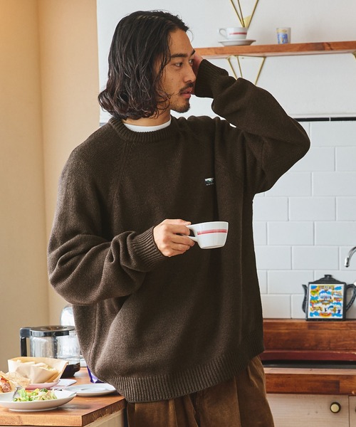 THE CRAFT CREW PRODUCTS（ザクラフトクループロダクツ）の「イージーケア ウォッシャブル ビッグシルエット ラグランスリーブクルーネックニット / 抗ピリング【THE CRAFT CREW PRODUCTS】（ニット/セーター・メンズ・チャコール/モカ/ネイビー/ブラック/グレイッシュベージュ/アッシュグレー/オフホワイト・S/M/L）」の20枚目の写真