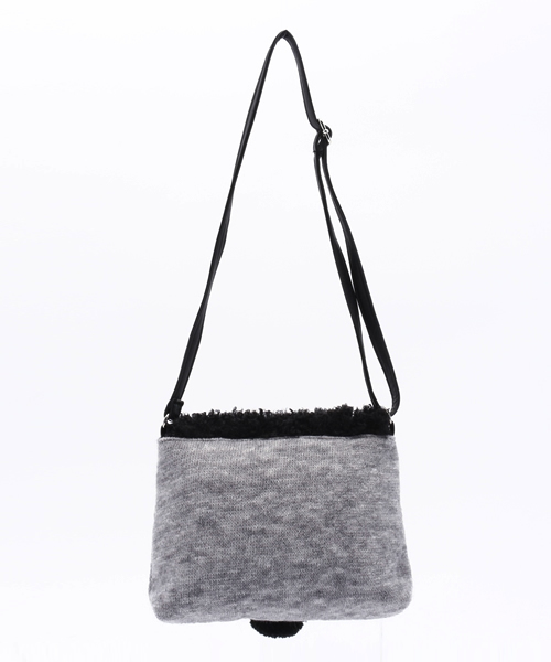 HAKKA KIDS（ハッカキッズ）の「モヘアボンボン付ポシェット（ハンドバッグ・キッズ・グレー/キナリ・FREE）」の9枚目の写真