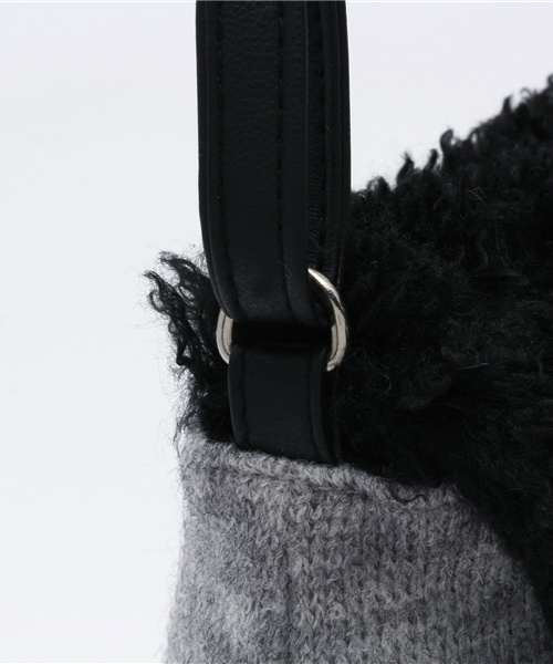 HAKKA KIDS（ハッカキッズ）の「モヘアボンボン付ポシェット（ハンドバッグ・キッズ・グレー/キナリ・FREE）」の10枚目の写真