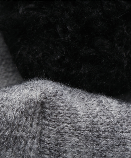 HAKKA KIDS（ハッカキッズ）の「モヘアボンボン付ポシェット（ハンドバッグ・キッズ・グレー/キナリ・FREE）」の7枚目の写真