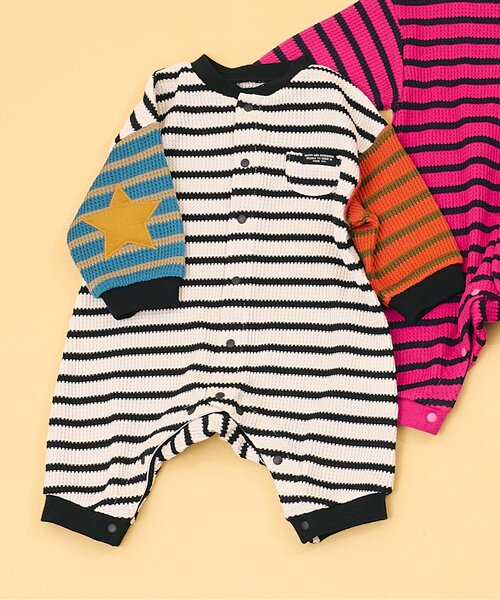 セール】【WEB限定】スターパッチワッフルカバーオール（ロンパース