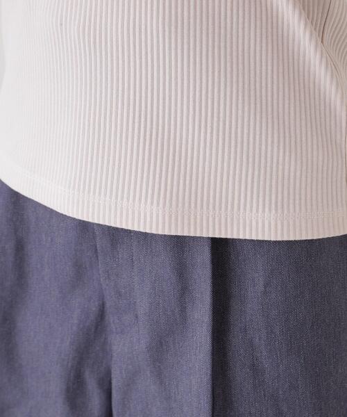 couture brooch(クチュールブローチ)の「◆【アンチピリング・マシンウォッシャブル・オトナ可愛い】チュールフリルテレコトップス(Tシャツ/カットソー・レディース・ライトグレー/ブラック・38/40/42)」の5枚目の写真