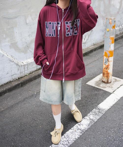 WEGO（ウィゴー）の「WEGO/ロゴWジップビッグパーカー（パーカー・レディース・杢グレー/ワイン・FREE）」の20枚目の写真