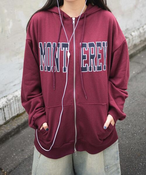 WEGO（ウィゴー）の「WEGO/ロゴWジップビッグパーカー（パーカー・レディース・杢グレー/ワイン・FREE）」の12枚目の写真