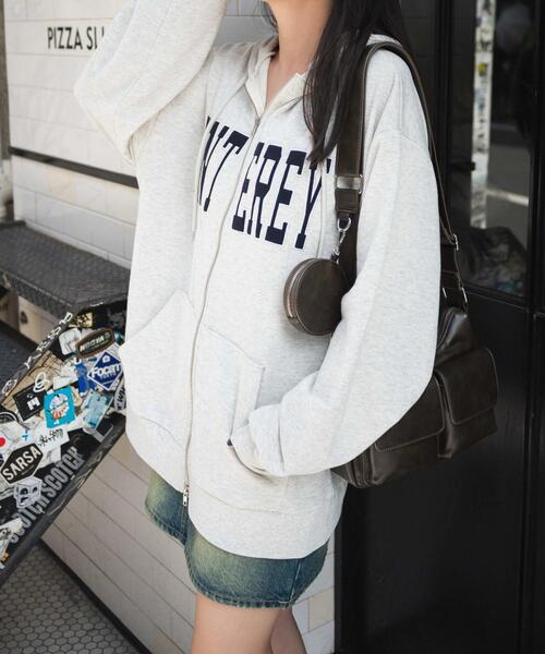 WEGO（ウィゴー）の「WEGO/ロゴWジップビッグパーカー（パーカー・レディース・杢グレー/ワイン・FREE）」の16枚目の写真