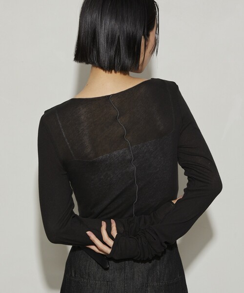 Firsthand（ファーストハンド）の「Firsthand/ファーストハンド ガーゼ天竺ロングスリーブTEE（Tシャツ/カットソー・レディース・ピンク/ホワイト/ブルーグリーン/ブラック・ﾌﾘ-）」の7枚目の写真