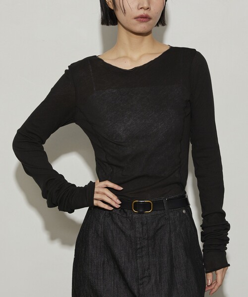 Firsthand（ファーストハンド）の「Firsthand/ファーストハンド ガーゼ天竺ロングスリーブTEE（Tシャツ/カットソー・レディース・ピンク/ホワイト/ブルーグリーン/ブラック・ﾌﾘ-）」の8枚目の写真