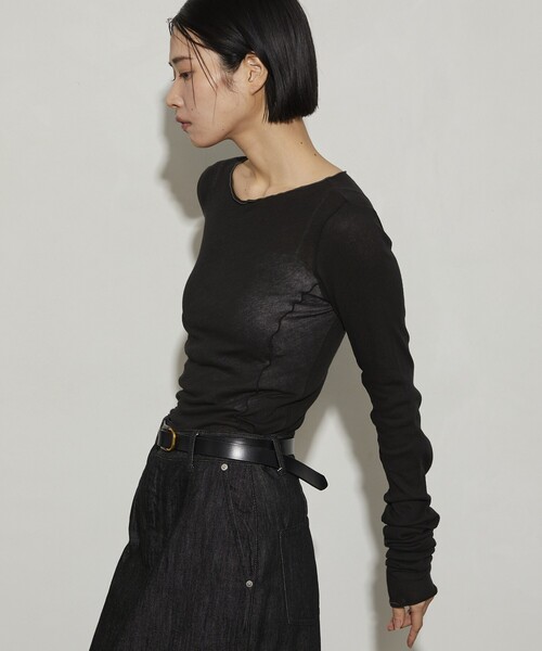 Firsthand（ファーストハンド）の「Firsthand/ファーストハンド ガーゼ天竺ロングスリーブTEE（Tシャツ/カットソー・レディース・ピンク/ホワイト/ブルーグリーン/ブラック・ﾌﾘ-）」の9枚目の写真