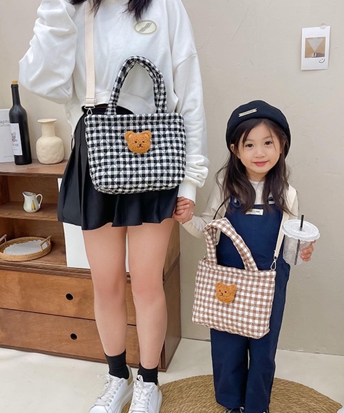 Mignonjour（ミニョンジュール）の「Mignonjour/チェック柄くま2way