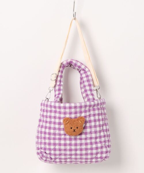 クマ刺繍のチェック柄ショルダーバッグ 伝説のクマ刺繍のチェック柄生地 - メルカリ