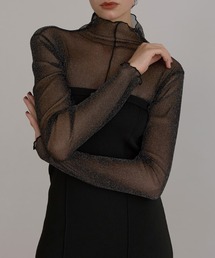 MIELI INVARIANT（ミエリインヴァリアント）の「Glitter Sheer H/N Tops（Tシャツ/カットソー）」