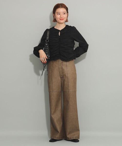 「Ray BEAMS」 「Name.」半袖シャツ ONE SIZE ブラウン系その他3 レディース Ray BEAMS（レイビームス）の「Ray BEAMS / オープン スリーブ