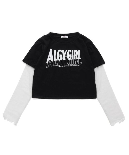 ArgueCulture レイヤード風ロンT シャツ切替 ロゴ入り おしゃれ セール】レイヤード風ロンT(Tシャツ/カットソー)|algy