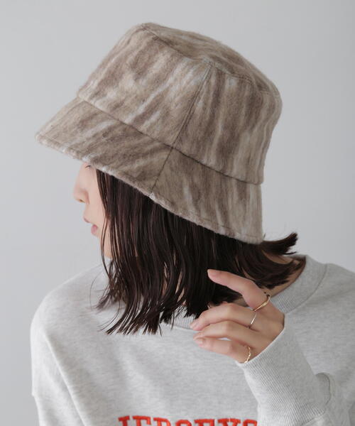 FREE'S MART（フリーズマート）の「ウッドライクシャギーバケット（ハット・レディース・ブラック系その他/ベージュ系その他・ﾌﾘ-）」の2枚目の写真