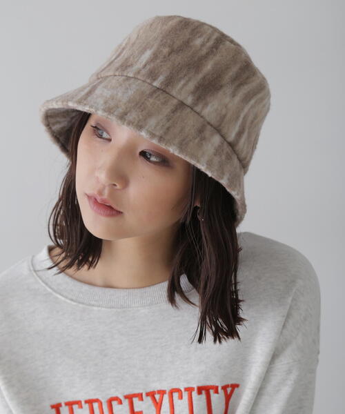 FREE'S MART（フリーズマート）の「ウッドライクシャギーバケット（ハット・レディース・ブラック系その他/ベージュ系その他・ﾌﾘ-）」の6枚目の写真