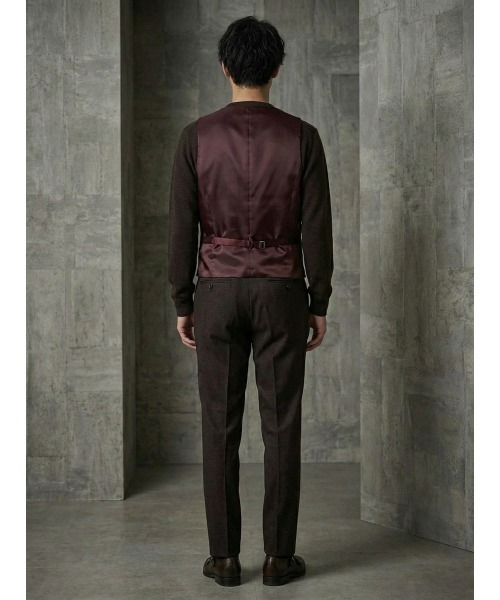 Perfect Suit FActory(パーフェクトスーツファクトリー)の「【EDWINコラボ】デニムライク ウールセットアップ ベスト ブラック/ブルー/ブラウン/ダークブラウン/カーキ(スーツベスト・メンズ・ダークブラウン/ブラウン/カーキ/ブラック/ブルー・LL/S/L/M/3L)」の19枚目の写真