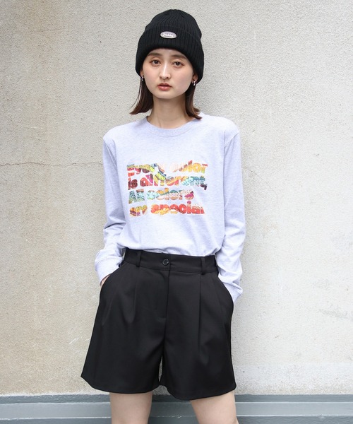 UNIT CHEST（ユニットチェスト）の「【UNIT CHEST】unique unisex long sleeve T-shirt/ユニークユニセックス  コラボロンT  Colorful Weaving by ayumin/FiberArt（Tシャツ/カットソー・レディース・ホワイト系その他/ホワイト/杢グレー・L/M/S）」の12枚目の写真