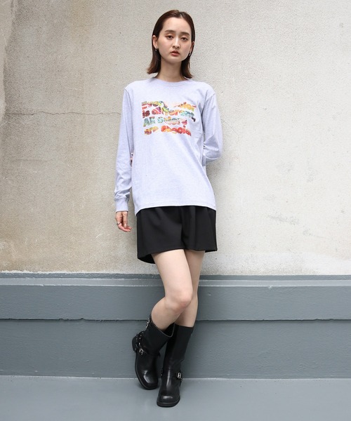 UNIT CHEST（ユニットチェスト）の「【UNIT CHEST】unique unisex long sleeve T-shirt/ユニークユニセックス  コラボロンT  Colorful Weaving by ayumin/FiberArt（Tシャツ/カットソー・レディース・ホワイト系その他/ホワイト/杢グレー・L/M/S）」の9枚目の写真