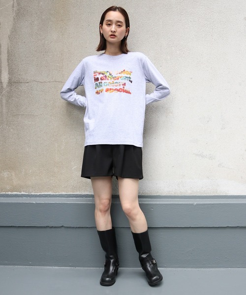 UNIT CHEST（ユニットチェスト）の「【UNIT CHEST】unique unisex long sleeve T-shirt/ユニークユニセックス  コラボロンT  Colorful Weaving by ayumin/FiberArt（Tシャツ/カットソー・レディース・ホワイト系その他/ホワイト/杢グレー・L/M/S）」の10枚目の写真