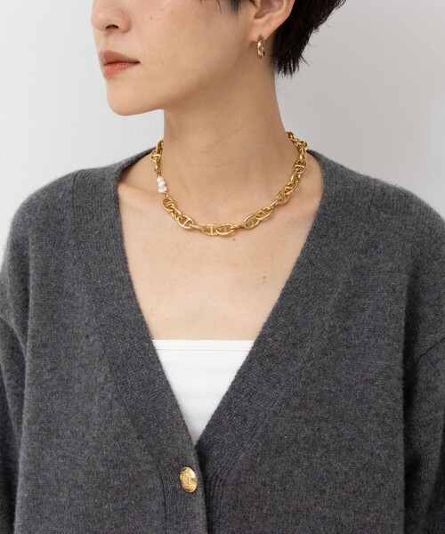 セール】◇【WEB限定】カシミヤブレンド長めVネックカーディガン(金