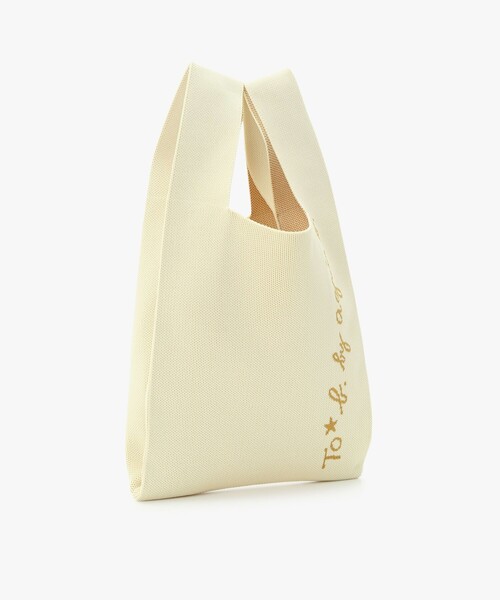 To b. by agnes b.（トゥービーバイアニエスベー）の「ニット ロゴ トートバッグ（トートバッグ・レディース・イエロー・FREE）」の8枚目の写真