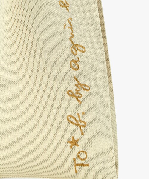 To b. by agnes b.（トゥービーバイアニエスベー）の「ニット ロゴ トートバッグ（トートバッグ・レディース・イエロー・FREE）」の7枚目の写真