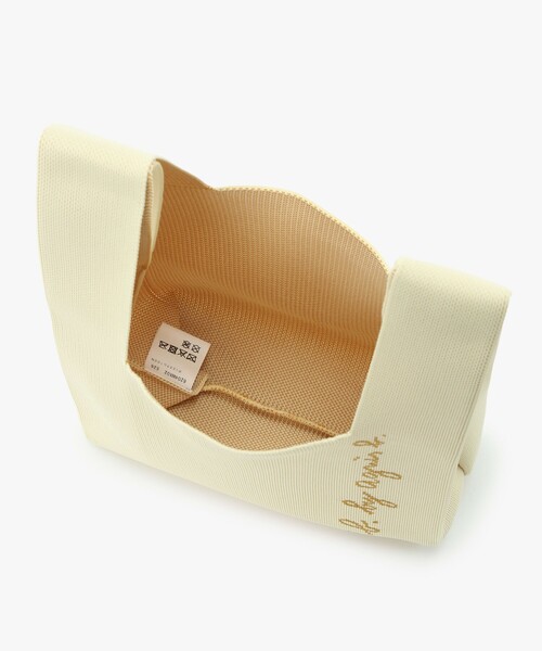 To b. by agnes b.（トゥービーバイアニエスベー）の「ニット ロゴ トートバッグ（トートバッグ・レディース・イエロー・FREE）」の6枚目の写真