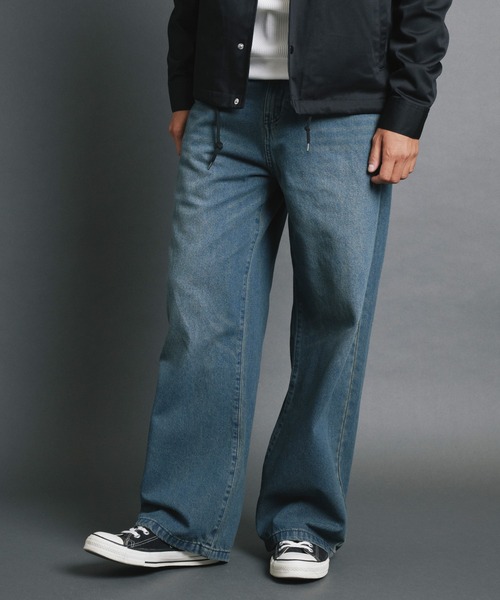 COMMON WARE(コモンウェアー)の「COMMONWARE:10.5oz デニムオーバーダイ バギーパンツ(デニムパンツ・メンズ・ブラック/ブルー・M/L/XL)」の9枚目の写真