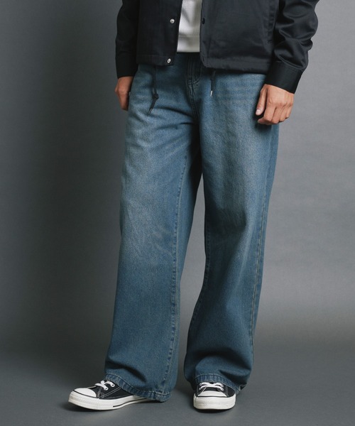 COMMON WARE(コモンウェアー)の「COMMONWARE:10.5oz デニムオーバーダイ バギーパンツ(デニムパンツ・メンズ・ブラック/ブルー・M/L/XL)」の10枚目の写真