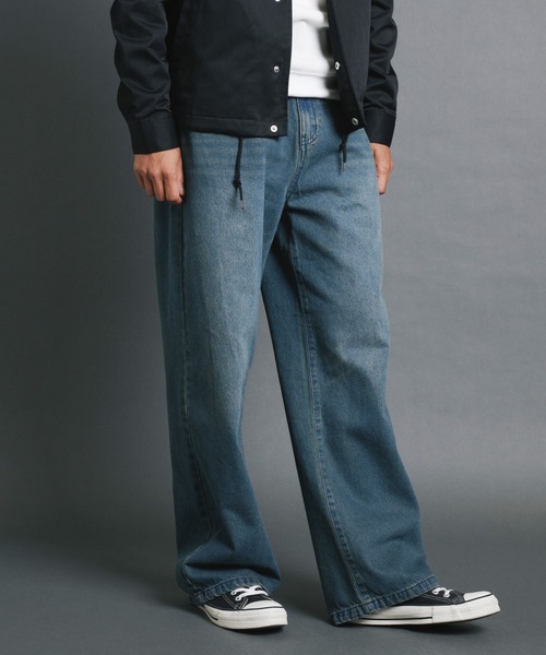 COMMON WARE(コモンウェアー)の「COMMONWARE:10.5oz デニムオーバーダイ バギーパンツ(デニムパンツ・メンズ・ブラック/ブルー・M/L/XL)」の11枚目の写真