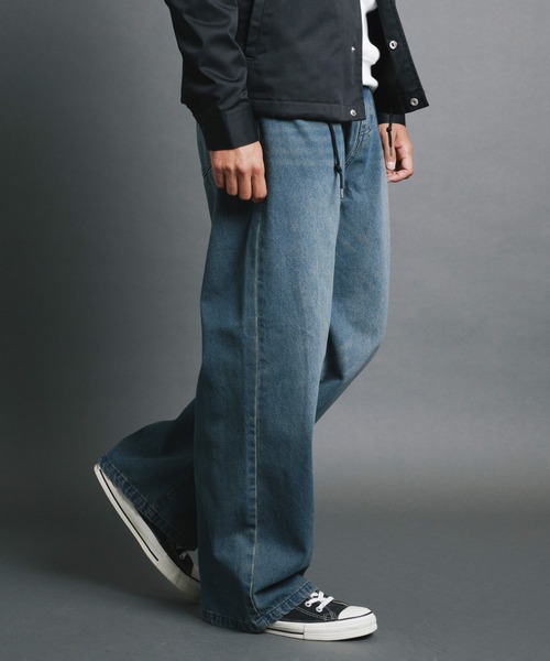 COMMON WARE(コモンウェアー)の「COMMONWARE:10.5oz デニムオーバーダイ バギーパンツ(デニムパンツ・メンズ・ブラック/ブルー・M/L/XL)」の13枚目の写真