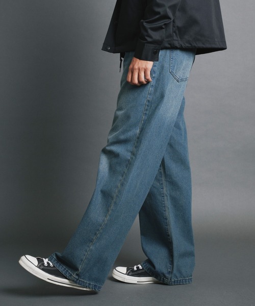 COMMON WARE(コモンウェアー)の「COMMONWARE:10.5oz デニムオーバーダイ バギーパンツ(デニムパンツ・メンズ・ブラック/ブルー・M/L/XL)」の14枚目の写真