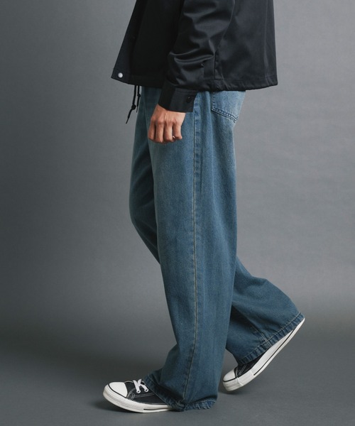 COMMON WARE(コモンウェアー)の「COMMONWARE:10.5oz デニムオーバーダイ バギーパンツ(デニムパンツ・メンズ・ブラック/ブルー・M/L/XL)」の15枚目の写真