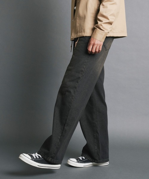 COMMON WARE(コモンウェアー)の「COMMONWARE:10.5oz デニムオーバーダイ バギーパンツ(デニムパンツ・メンズ・ブラック/ブルー・M/L/XL)」の5枚目の写真