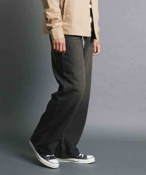 COMMON WARE(コモンウェアー)の「COMMONWARE:10.5oz デニムオーバーダイ バギーパンツ(デニムパンツ・メンズ・ブラック/ブルー・M/L/XL)」の7枚目の写真