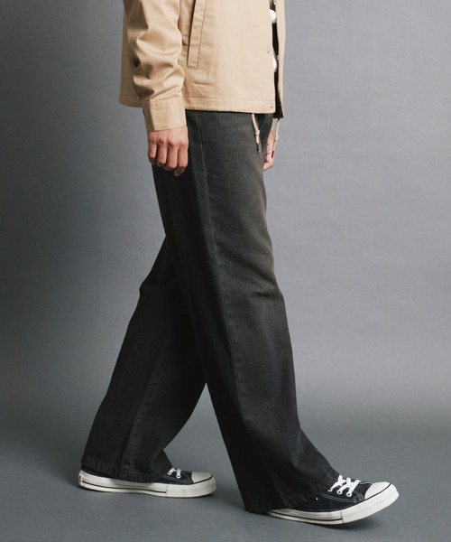 COMMON WARE(コモンウェアー)の「COMMONWARE:10.5oz デニムオーバーダイ バギーパンツ(デニムパンツ・メンズ・ブラック/ブルー・M/L/XL)」の8枚目の写真